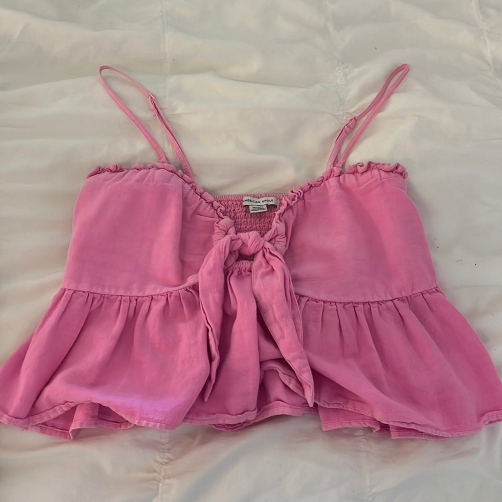American Eagle tie bow tank with removable straps size medium